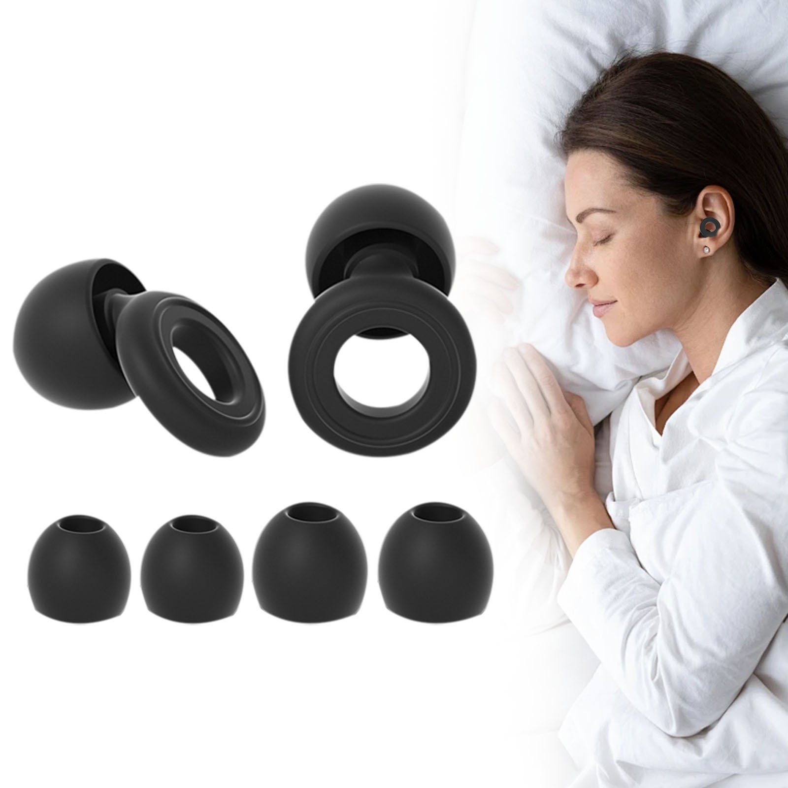 Loop Quiet 2 Ear Plugs - Ultra-Comfy Reusable Noise-Reducing Earplugs for Sleep, Deep Focus, Travel, Sensitivity | Flexible Hearing Protection | Customizable Fit | 24Db (Snr) Noise Reduction-Black
